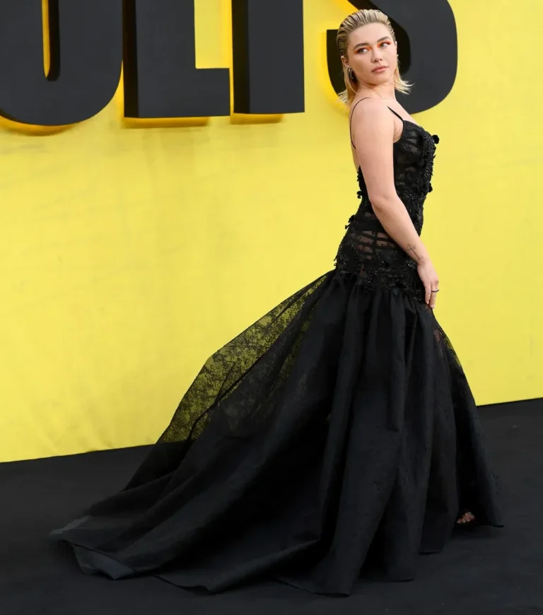 Florence Pugh Stuns in Gothic Romance by Elie Saab at London Thunderbolts Premiere